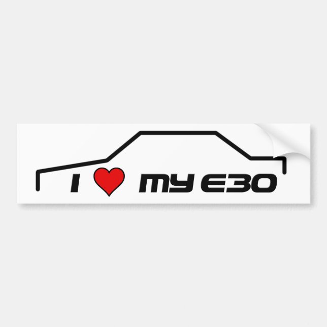 Iハート私のe30 バンパーステッカー (正面)