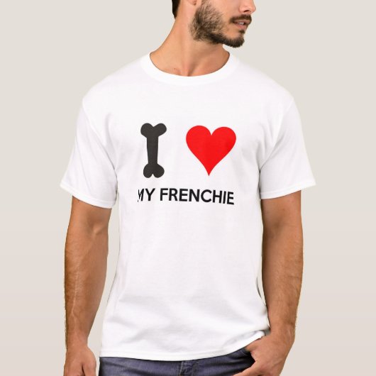 Iハート私のFrenchie Tシャツ (正面)