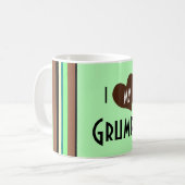 Iハート私のGrumpa コーヒーマグカップ (正面左)
