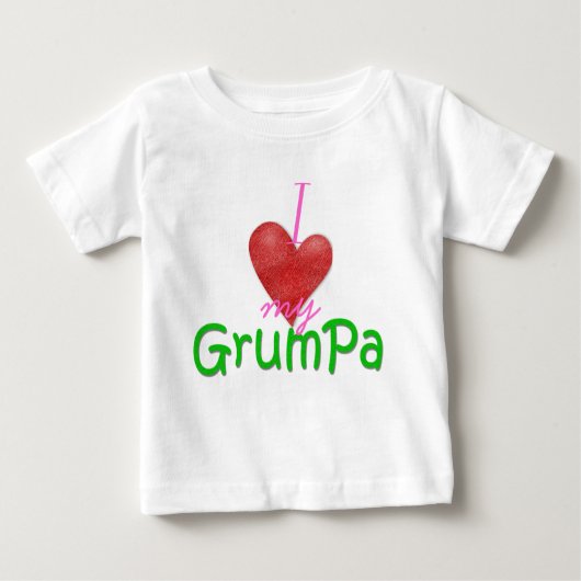 Iハート私のGrumpa ベビーTシャツ (正面)