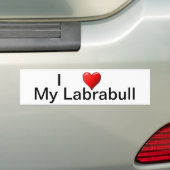 Iハート私のLabrabull バンパーステッカー (車上)