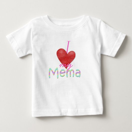 Iハート私のMema ベビーTシャツ (正面)