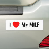 Iハート私のMILF バンパーステッカー (車上)