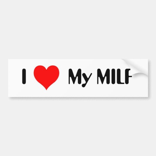 Iハート私のMILF バンパーステッカー (正面)