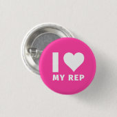 Iハート私のRep (小さい)ボタン 缶バッジ (正面&裏面)