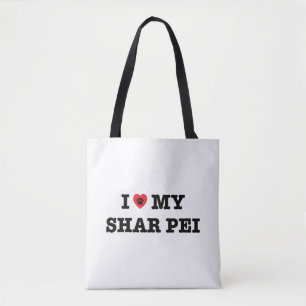 Iハート私のShar Peiのトートバック トートバッグ
