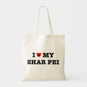 Iハート私のShar Peiのトートバック トートバッグ
