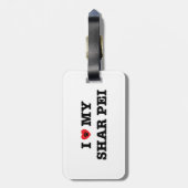Iハート私のShar Peiの荷物のラベル ラゲッジタグ (裏面縦)