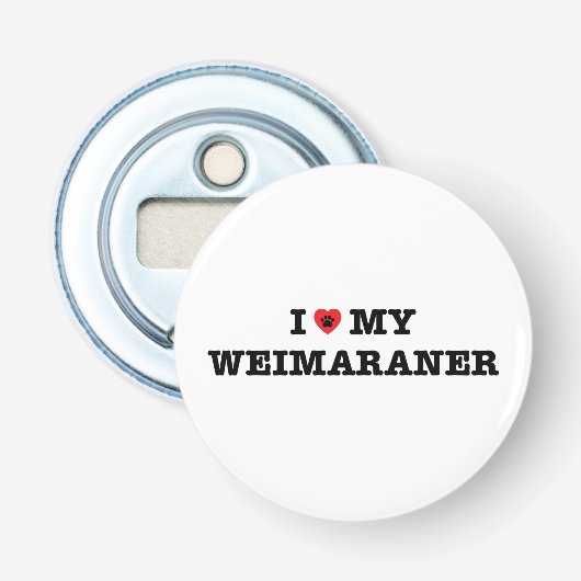 Iハート私のWeimaranerの栓抜きの磁石 栓抜き (正面)