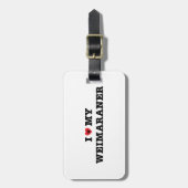 Iハート私のWeimaranerの荷物のラベル ラゲッジタグ (正面縦)