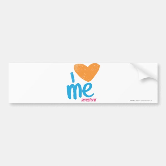 Iハート私オレンジか水 バンパーステッカー (正面)
