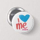 Iハート私水かピンク 缶バッジ (正面&裏面)