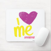Iハート私紫色か黄色 マウスパッド (マウス)