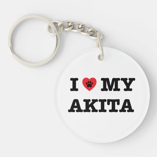 Iハート秋田の私のアクリルKeychain キーホルダー (正面)