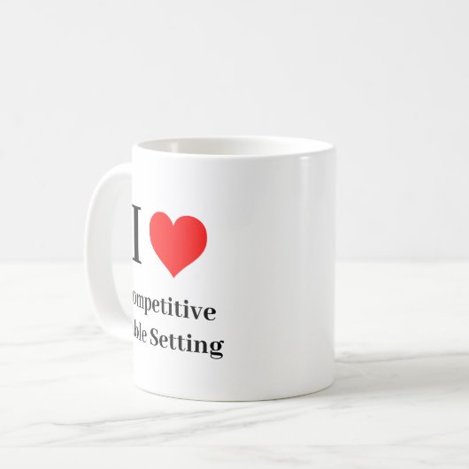 Iハート競合表の設定 コーヒーマグカップ (正面左)