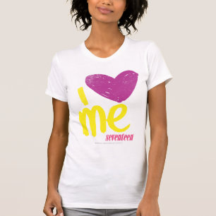 Iハート紫色黄色い私 Tシャツ
