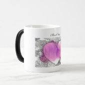Iハート華美ピンクと紫のハートアート モーフィングマグカップ (正面左)
