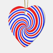 Iハート赤、白、青 セラミックオーナメント (左)