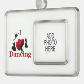 Iハート踊り個人写真 シルバープレートフレームオーナメント (左)