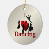 Iハート踊り金ゴールド セラミックオーナメント (左)