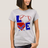 Iハート野球 – I Loveベースボールこうもり Tシャツ (正面)