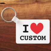 Iハート金属キーチェーンテンプレート キーホルダー (裏面)