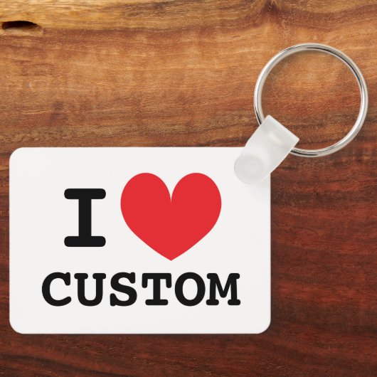 Iハート金属キーチェーンテンプレート キーホルダー (正面)