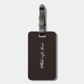 Iハート音楽トレブルクレフ、 音符記号ブラックパーソナライズされた ラゲッジタグ (裏面縦)