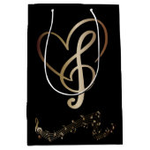 Iハート音楽抱き枕-ハート音楽ノート ミディアムペーパーバッグ (正面)