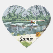 Iハート魚釣り ハートシール (正面)