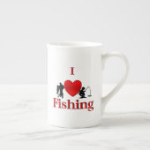 Iハート魚釣り ボーンチャイナマグカップ (右)