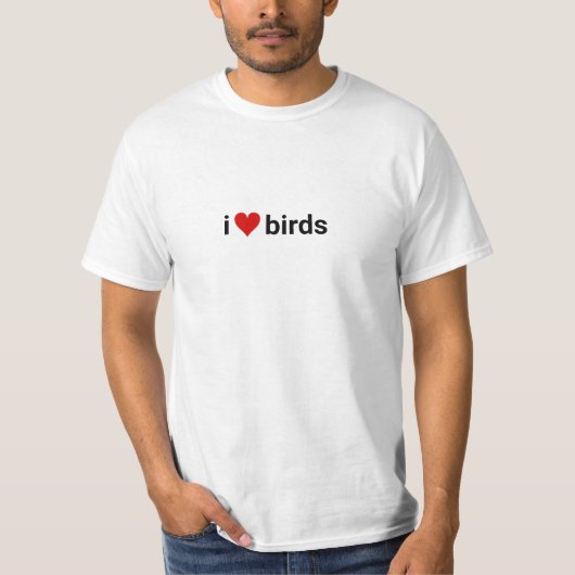 iハート鳥類バードサイティおもしろいスト野生生物 tシャツ (正面)