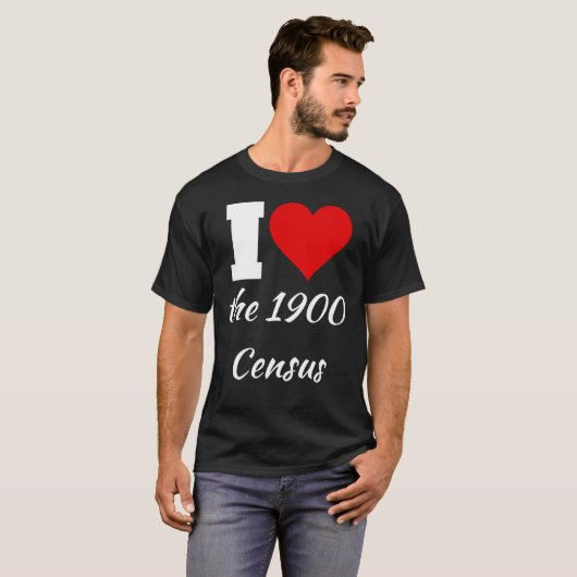 Iハート1900年の国勢調査シャツ Tシャツ (正面フル)