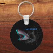 Iハート3Dサメ キーホルダー (正面)