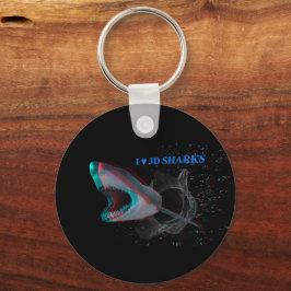 Iハート3Dサメ キーホルダー