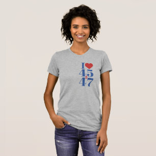 Iハート45および47非対称Tシャツ Tシャツ