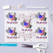 Iハート7月4日ティッシュペーパー 薄葉紙 (クラフト)