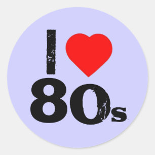 「Iハート80's」シール ラウンドシール