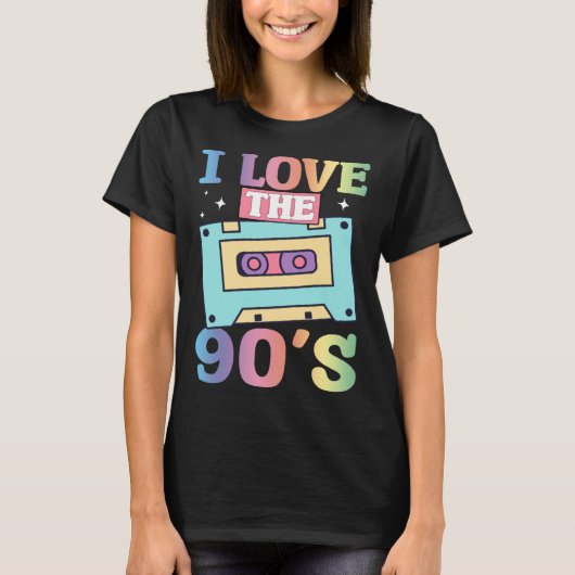 Iハート90年代90年代笑わされる90動揺して年代 Tシャツ (正面)