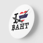 Iハート（ラブ）バーツ ラウンド壁時計 (傾斜)