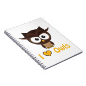 Iハート(愛)のフクロウ ノートブック (右側)