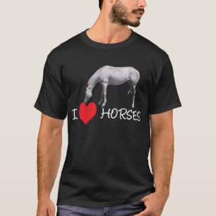 Iハート(愛)の馬-白馬 Tシャツ