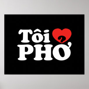 Iハート(愛)のPho (Tôiの❤ PHỞ)のベトナム語の言語 ポスター