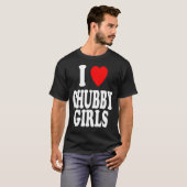 Iハート（愛）ぽっちゃりした女の子が好きになった Tシャツ (正面フル)