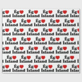 Iハート（愛）アイスランド[エグエルスカイスランド]アイスランド ラッピングペーパー (フラット)