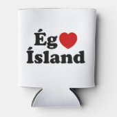 Iハート（愛）アイスランド[エグエルスカイスランド]アイスランド 缶クーラー (正面)