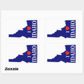 Iハート（愛）アイダホ 長方形シール (シート)