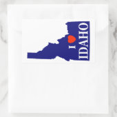 Iハート（愛）アイダホ 長方形シール (バッグ)