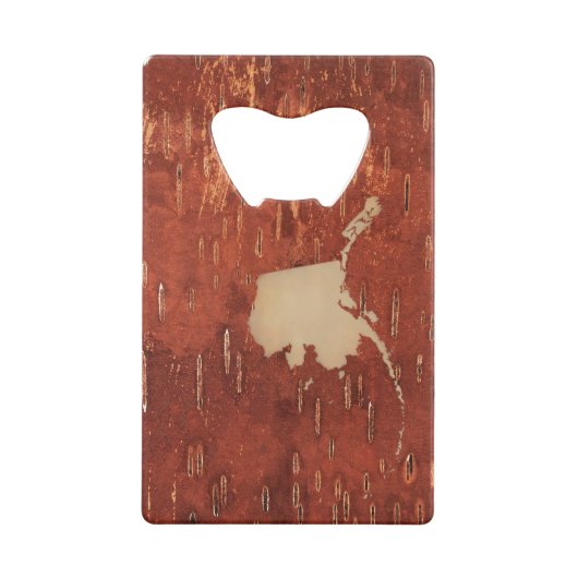 Iハート(愛)アラスカオンインナー樺の木樹皮 クレジットカード栓抜き (裏面)