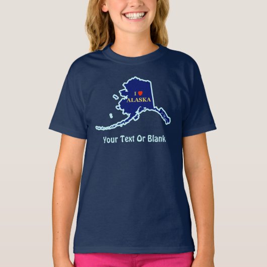 Iハート（愛）アラスカ Tシャツ (正面)